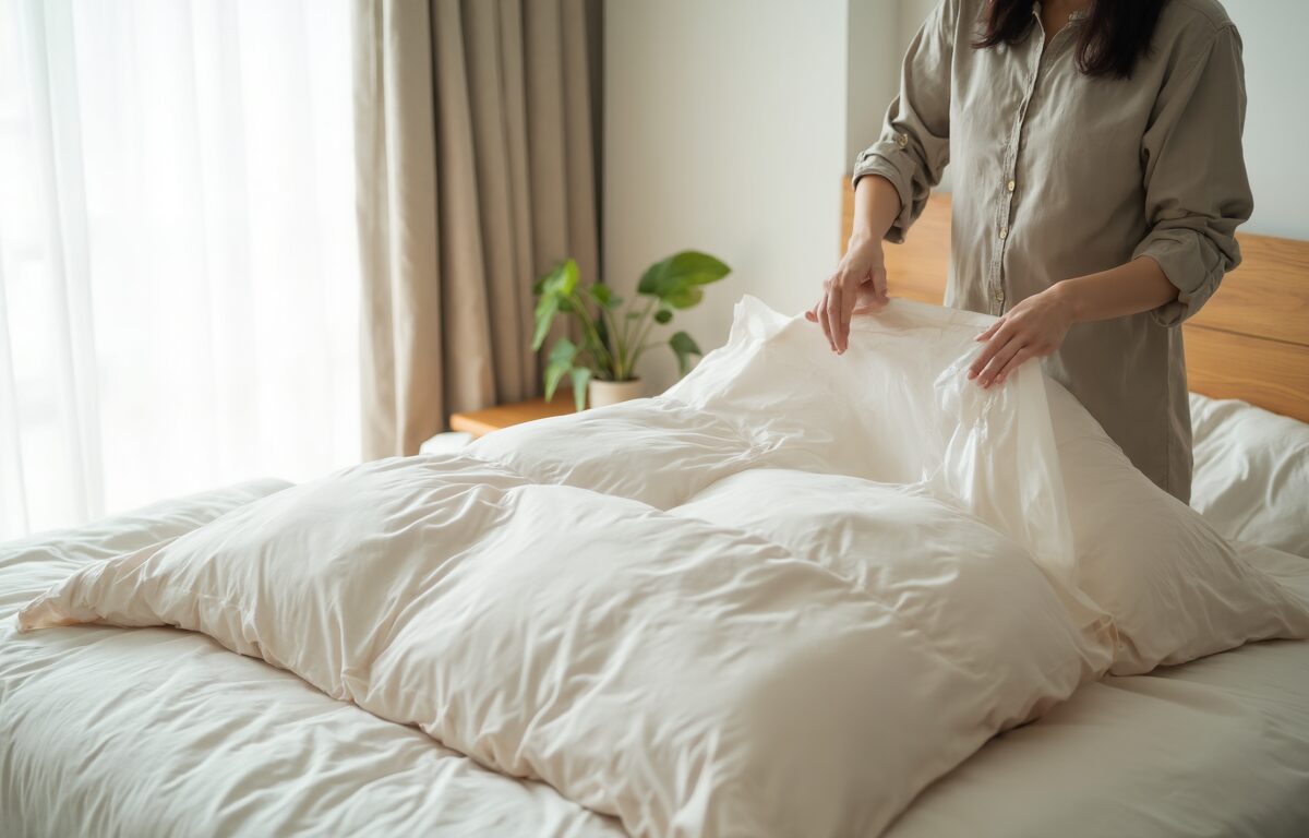 압축팩과 케이스 공간 절약형 여름 이불 보관 방법